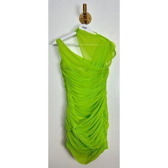 HOUSE OF CB Adrie Cutout Gathered Minidress in Neon Green Size Large - Picture 10 of 15